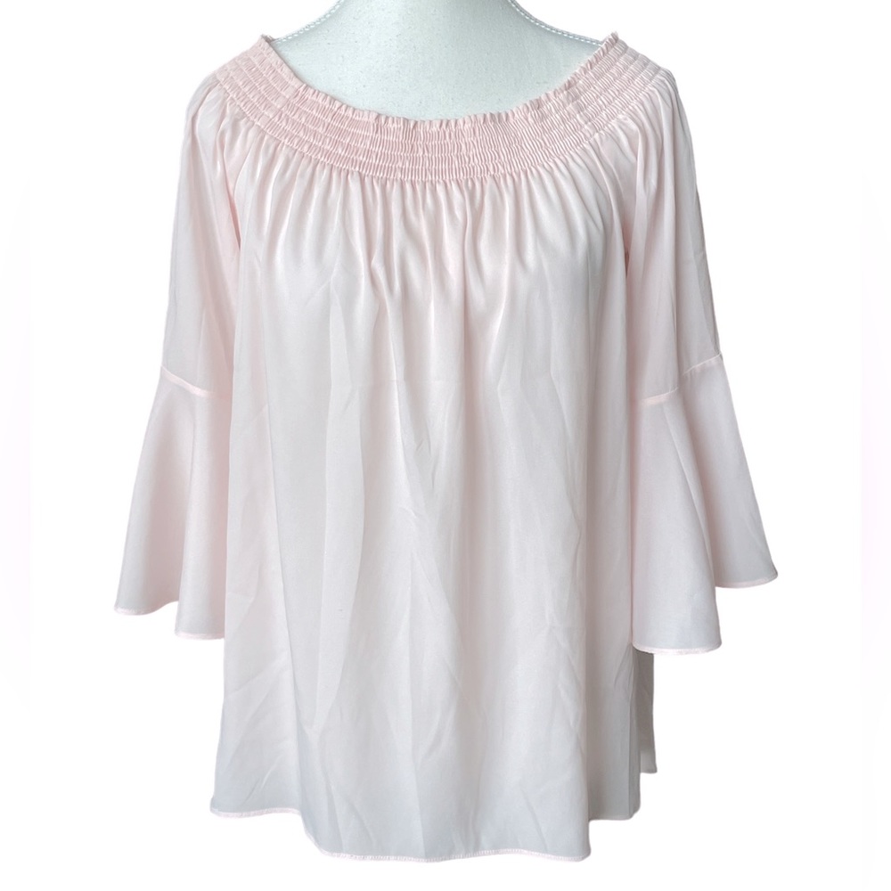 Saks Fifth Avenue Flowy Pink Off the Shoulder Top XL